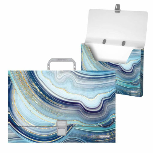 Picture of ERICHKRAUSE BOX FILE A4+ WITH HANDLE 30MM MARBLE BLUE
